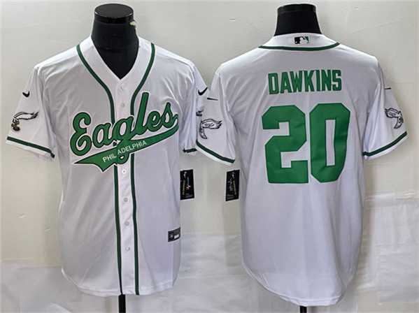 Mens Philadelphia Eagles #20 Brian Dawkins White Cool Base Baseball Stitched Jersey->philadelphia eagles->NFL Jersey
